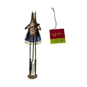 Vintage Dept 56 Krinkles 8" Cat TUNA On My PLATE 2002 Ornament Whimsy Long Legs